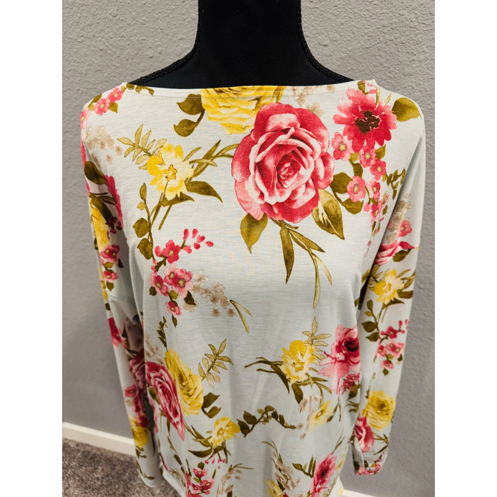 White Birch Vibrant Floral Print Top | NWOT | Sz X-Large - Picture 5 of 11
